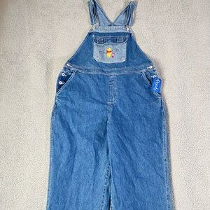 Vintage Winnie the Pooh Denim Overalls Womens 20 Blue Jean Disney Piglet 90s Y2K